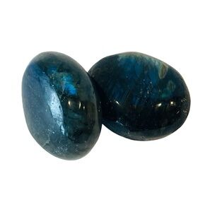 Labradorite Polished Palm Stones - Blue and Black